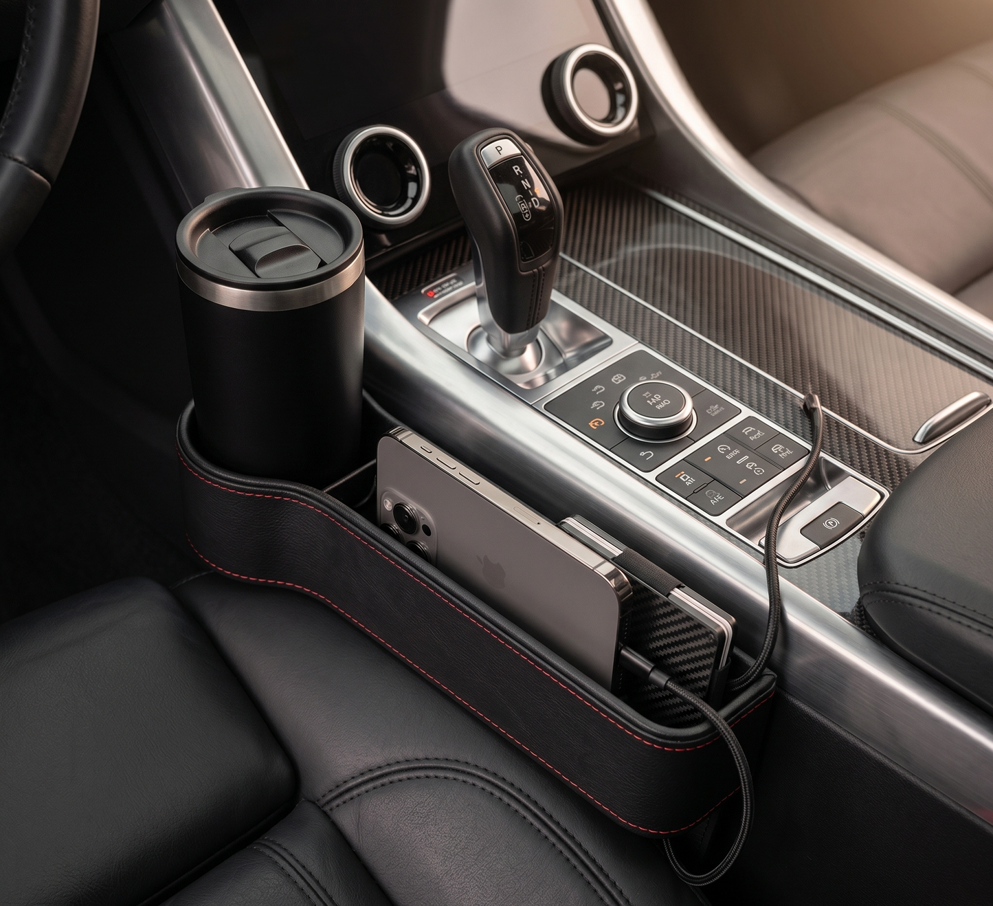 NeoCabin™ Premium Leather Car Seat Gap Organizer (2-Piece Set)