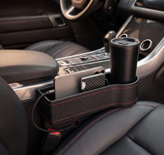 NeoCabin™ Premium Leather Car Seat Gap Organizer (2-Piece Set)